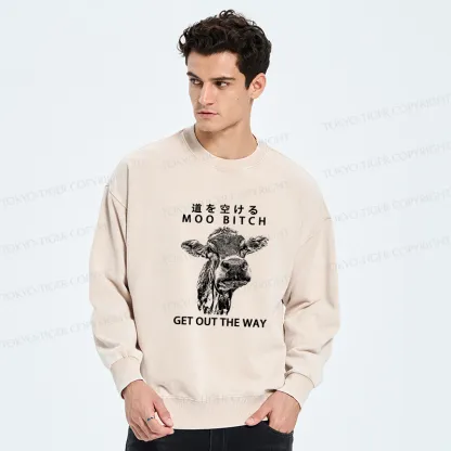 Tokyo-Tiger Funny Cow Washed Sweatshirt