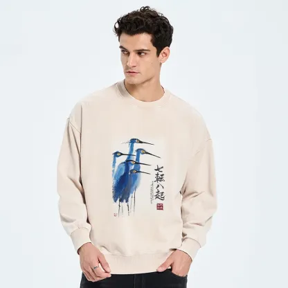 Tokyo-Tiger Wings That Never Yield Washed Sweatshirt