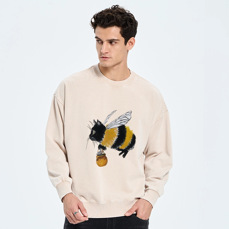 Tokyo-Tiger Catbee Funny Washed Sweatshirt