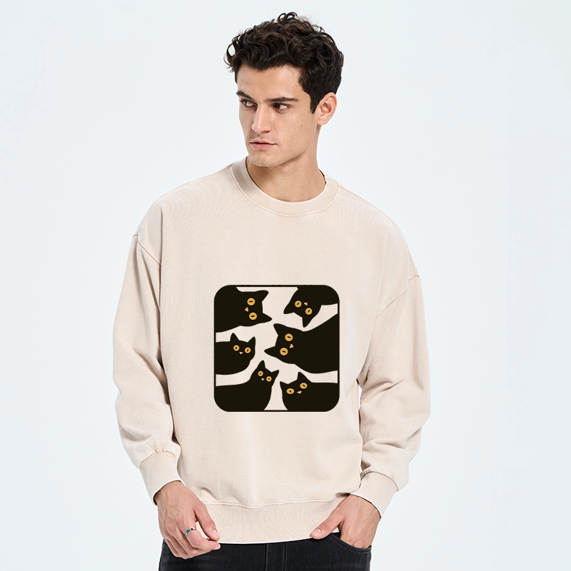 Tokyo-Tiger Cats Are Watching You Washed Sweatshirt