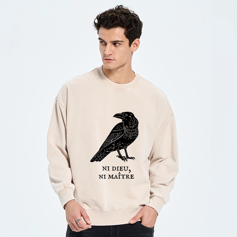 Tokyo-Tiger Crow Have A Strong Sense Of Self Washed Sweatshirt