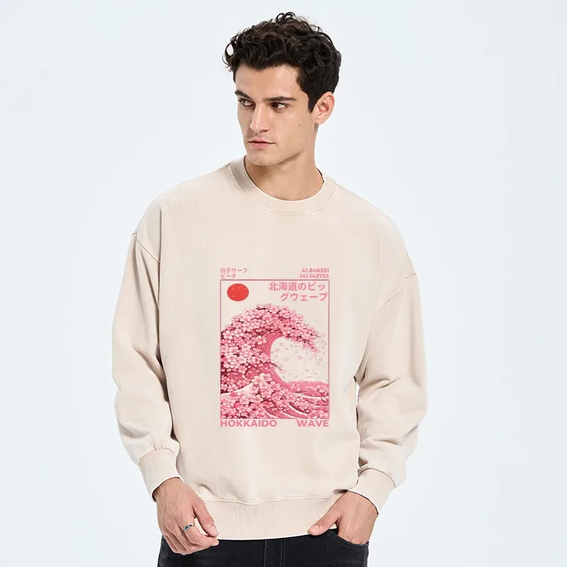 Tokyo-Tiger Sakura Wave Washed Sweatshirt