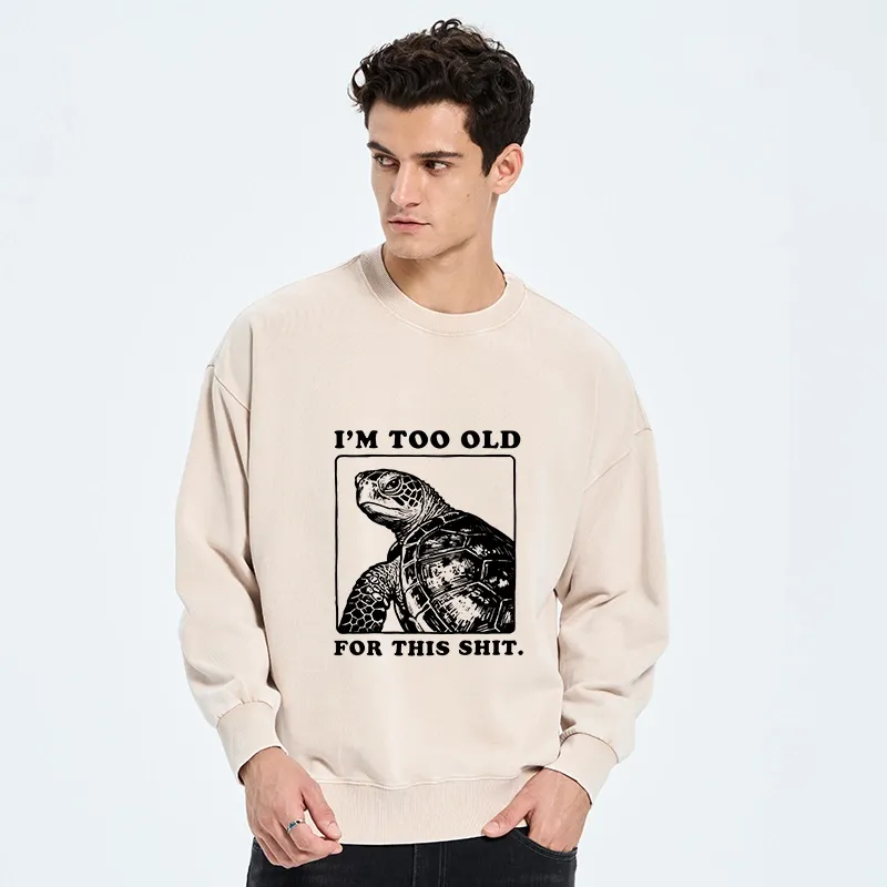 Tokyo-Tiger Turtle I Quit Meme Energy Washed Sweatshirt