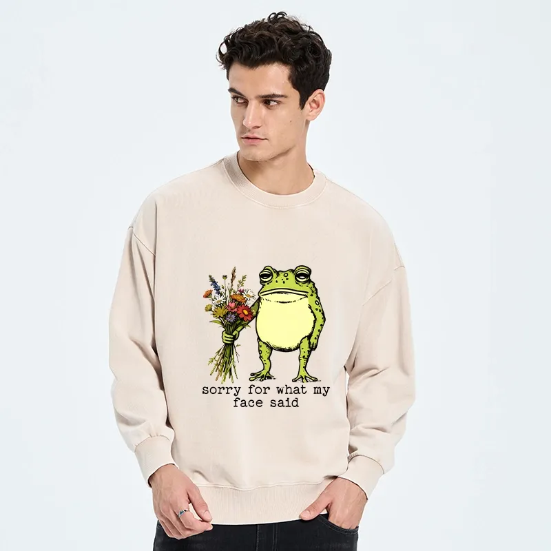 Tokyo-Tiger Frog Sorry Mode Activated Washed Sweatshirt