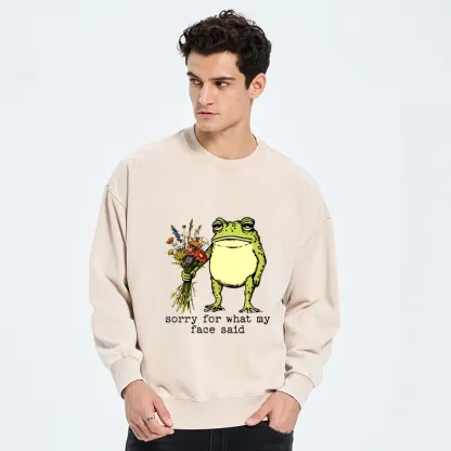 Tokyo-Tiger Frog Sorry Mode Activated Washed Sweatshirt