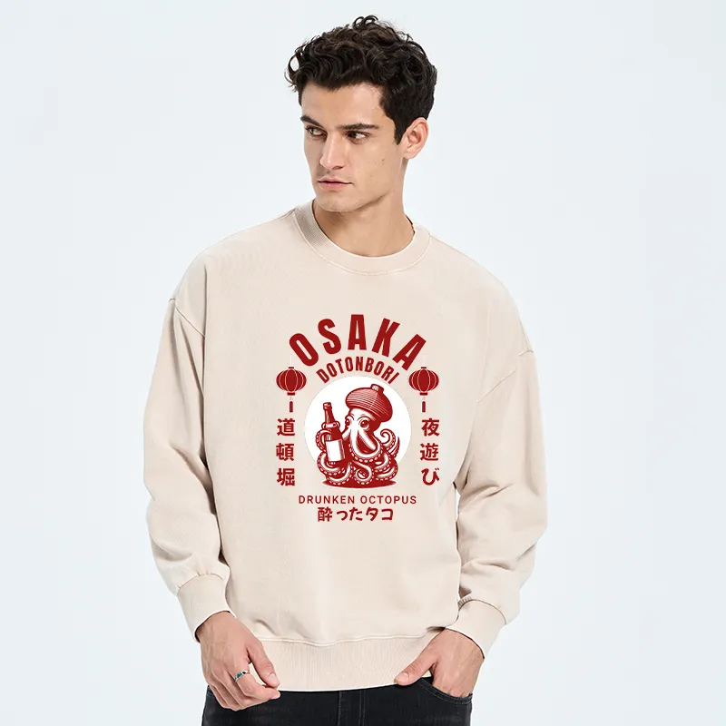 Tokyo-Tiger Retro Osaka Octopus Washed Sweatshirt