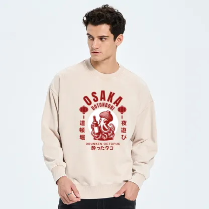 Tokyo-Tiger Retro Osaka Octopus Washed Sweatshirt