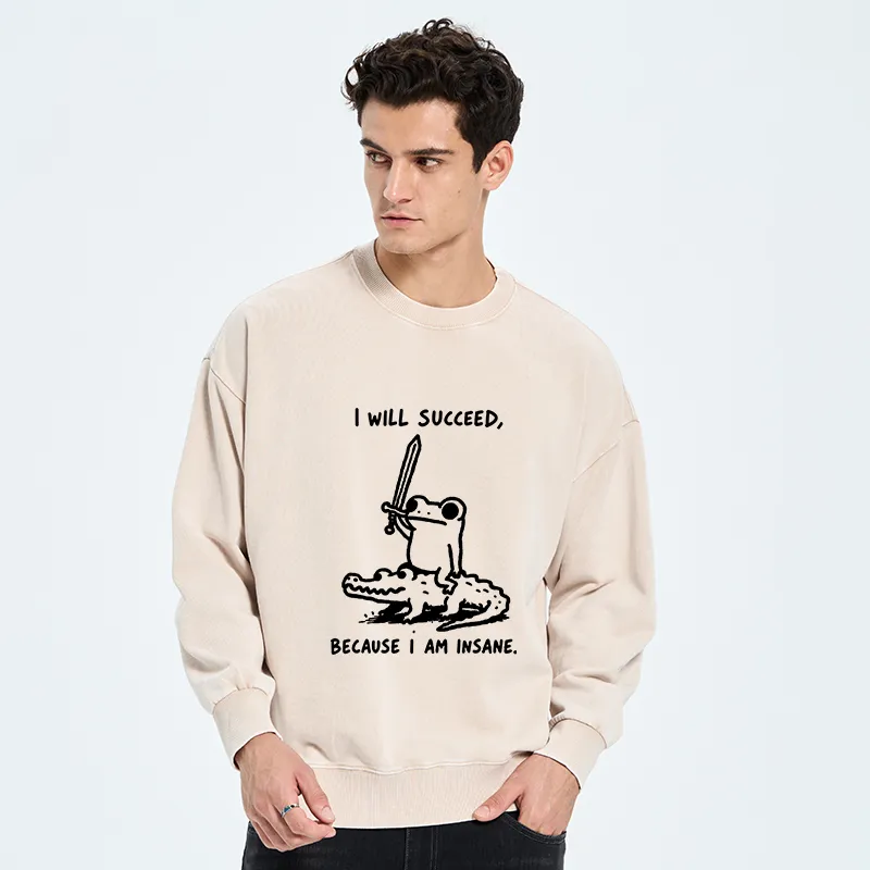 Tokyo-Tiger Warrior Frog Funny Meme Washed Sweatshirt