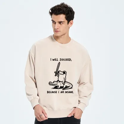 Tokyo-Tiger Warrior Frog Funny Meme Washed Sweatshirt