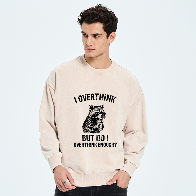 Tokyo-Tiger Constant Overthinking Washed Sweatshirt