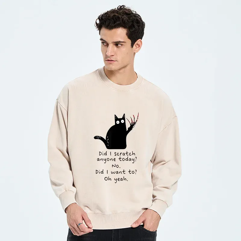 Tokyo-Tiger Cats With Sharp Claws Washed Sweatshirt