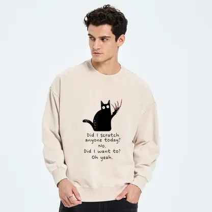Tokyo-Tiger Cats With Sharp Claws Washed Sweatshirt