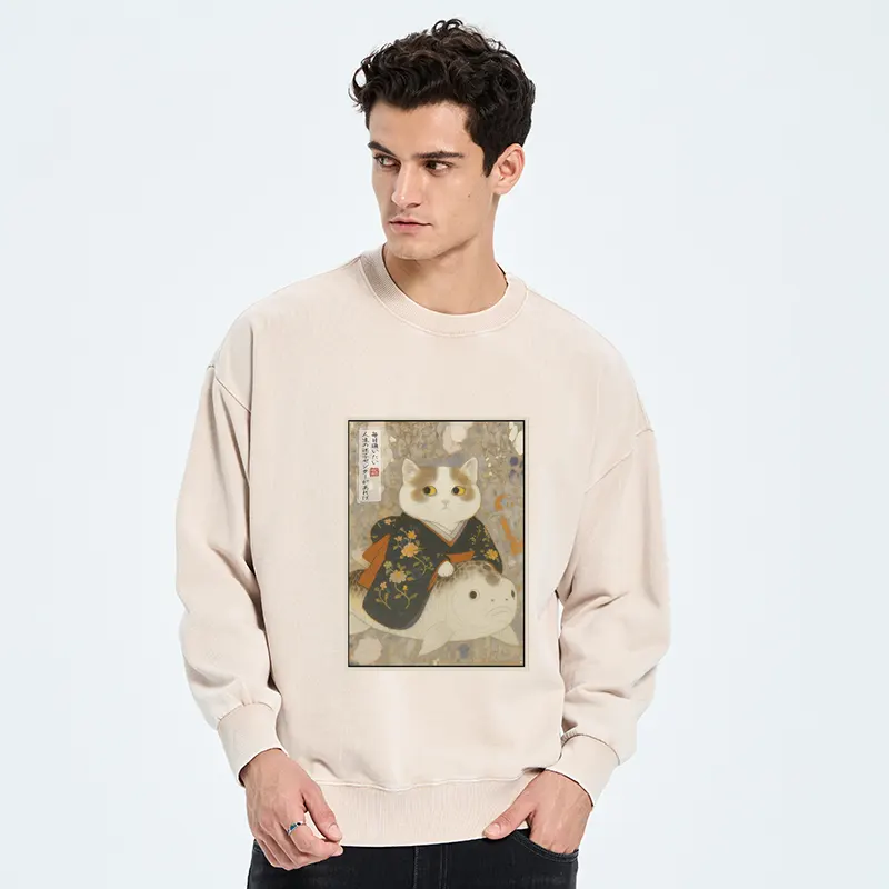 Tokyo-Tiger The Cat and the Art of Getting Lost Washed Sweatshirt