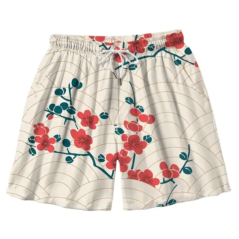 Tokyo-Tiger Blossom Wave Aloha Mens Swim Trunks
