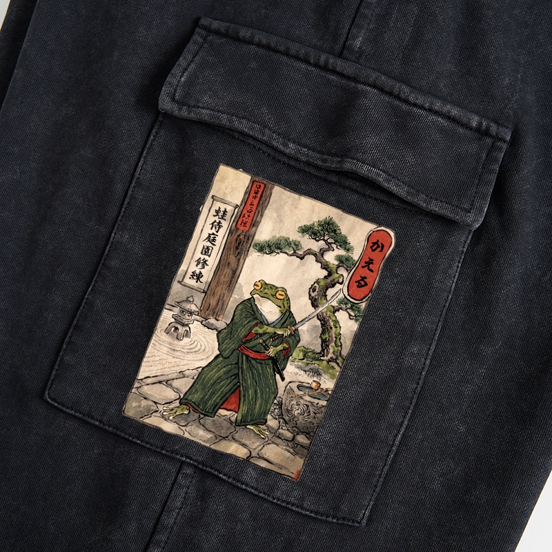 Tokyo-Tiger Samurai Frog Training Washed Utility Sweatpants