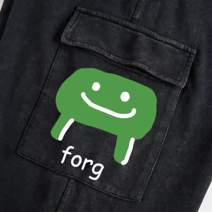 Tokyo-Tiger Smiling Forg Washed Utility Sweatpants