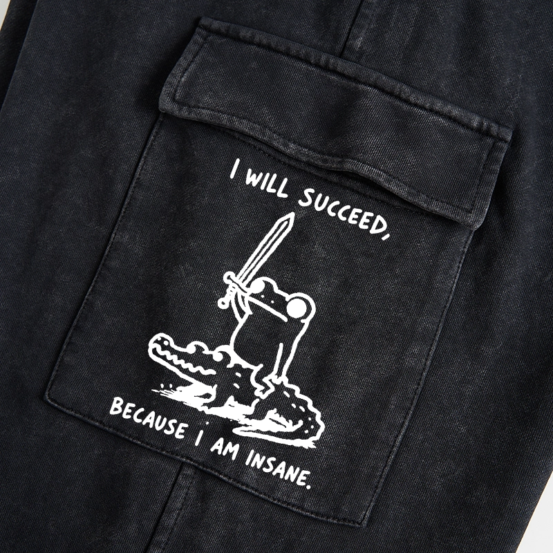 Tokyo-Tiger Warrior Frog Funny Meme Washed Utility Sweatpants