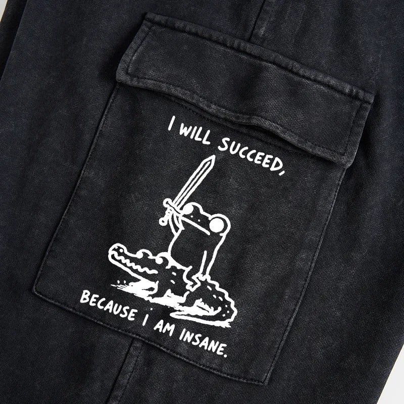 Tokyo-Tiger Warrior Frog Funny Meme Washed Utility Sweatpants
