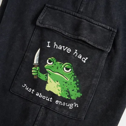 Tokyo-Tiger Impatient Frog Washed Utility Sweatpants