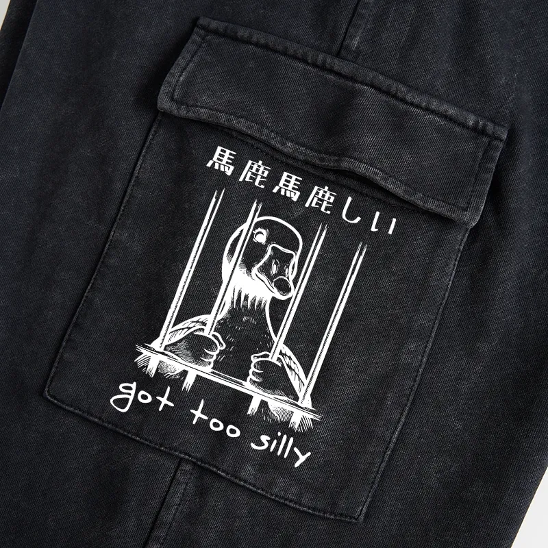 Tokyo-Tiger Got Too Silly Washed Utility Sweatpants