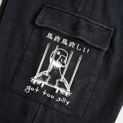 Tokyo-Tiger Got Too Silly Washed Utility Sweatpants