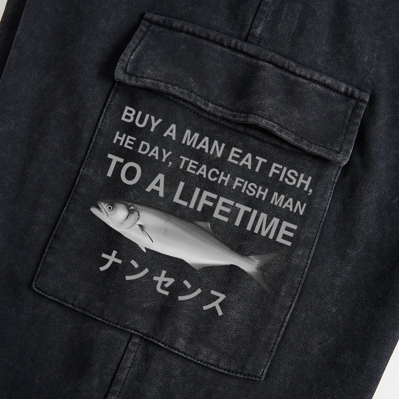 Tokyo-Tiger Funny To A Lifetime Washed Utility Sweatpants