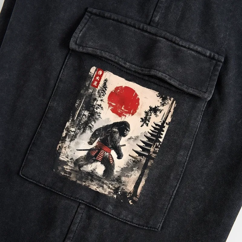 Tokyo-Tiger Japanese Samurai Bigfoot Washed Utility Sweatpants