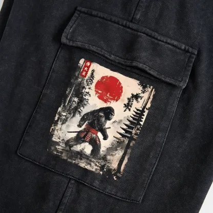 Tokyo-Tiger Japanese Samurai Bigfoot Washed Utility Sweatpants