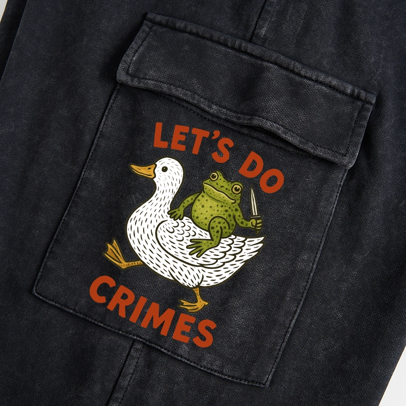 Tokyo-Tiger Frog Ready To Commit Crime Washed Utility Sweatpants