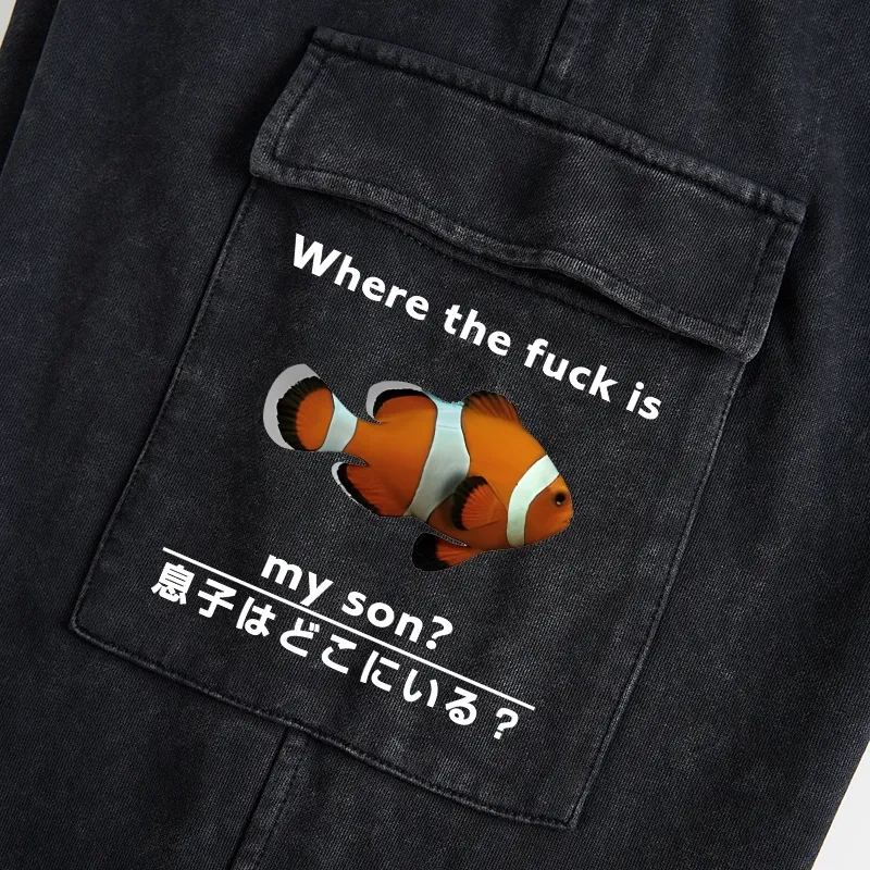 Tokyo-Tiger Fish Looking For Son Washed Utility Sweatpants