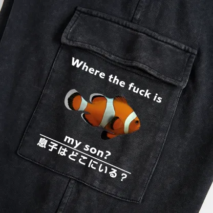 Tokyo-Tiger Fish Looking For Son Washed Utility Sweatpants