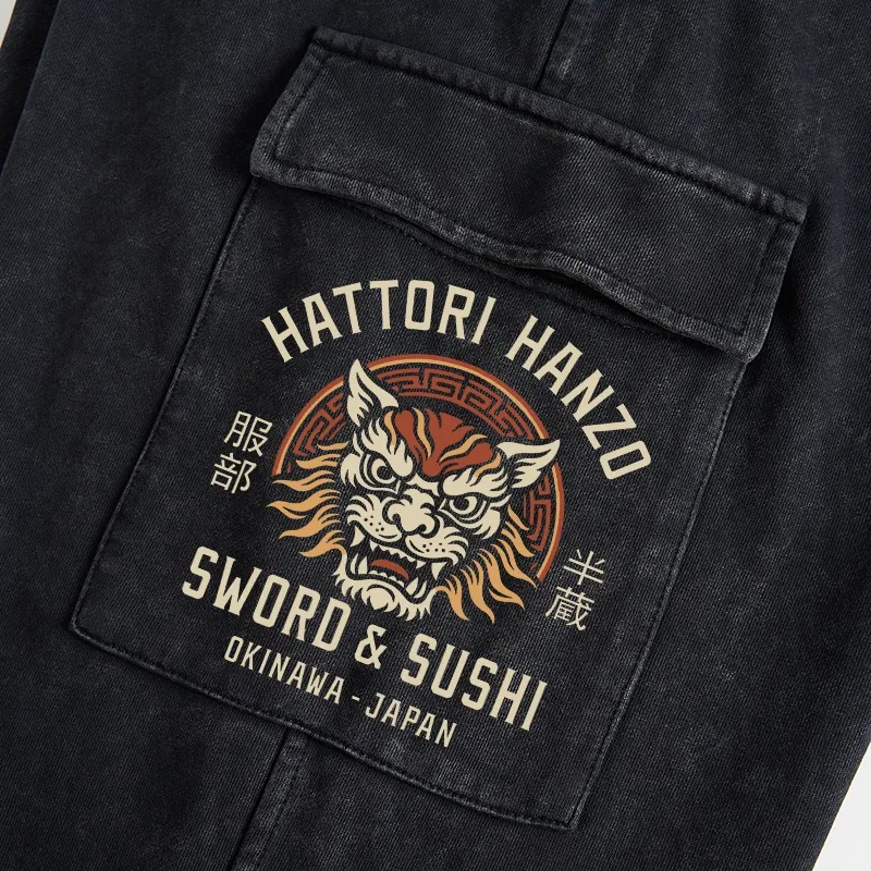 Tokyo-Tiger Hattori Lion Japanese Samurai Washed Utility Sweatpants
