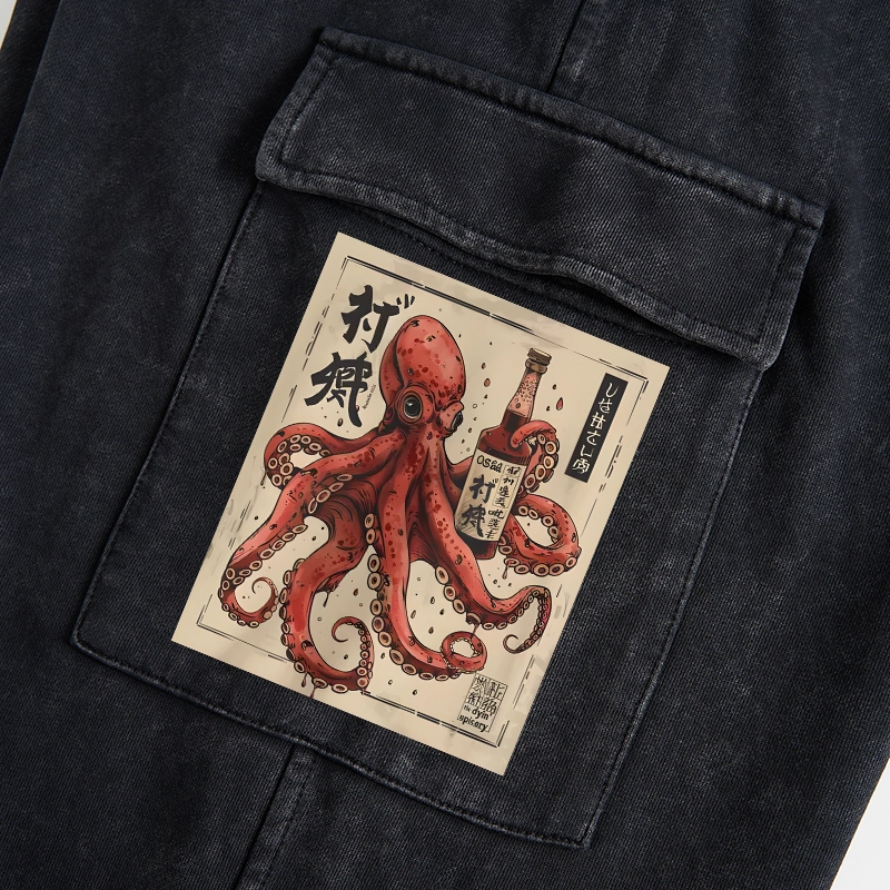 Tokyo-Tiger Osaka Saké Octopus Washed Utility Sweatpants