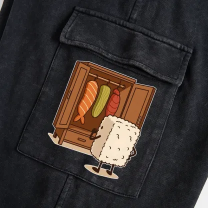 Tokyo-Tiger Sushi Pick Out Clothes Washed Utility Sweatpants