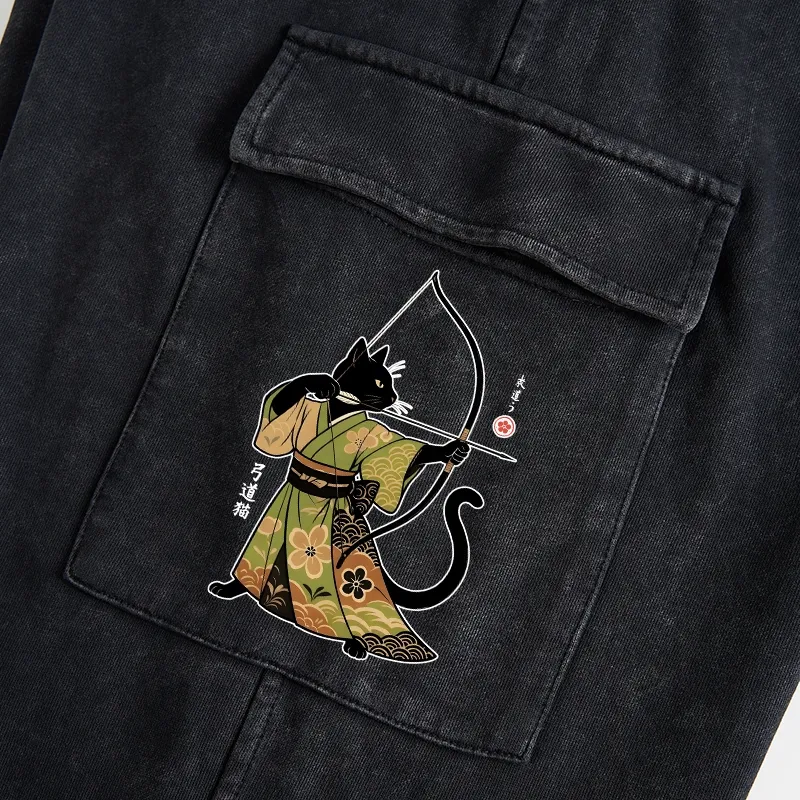 Tokyo-Tiger Japan Cat Archery Washed Utility Sweatpants