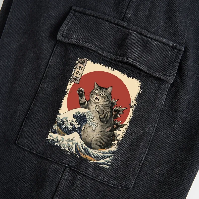 Tokyo-Tiger Catzilla Is Causing Destruction Washed Utility Sweatpants