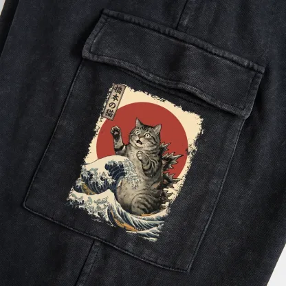 Tokyo-Tiger Catzilla Is Causing Destruction Washed Utility Sweatpants