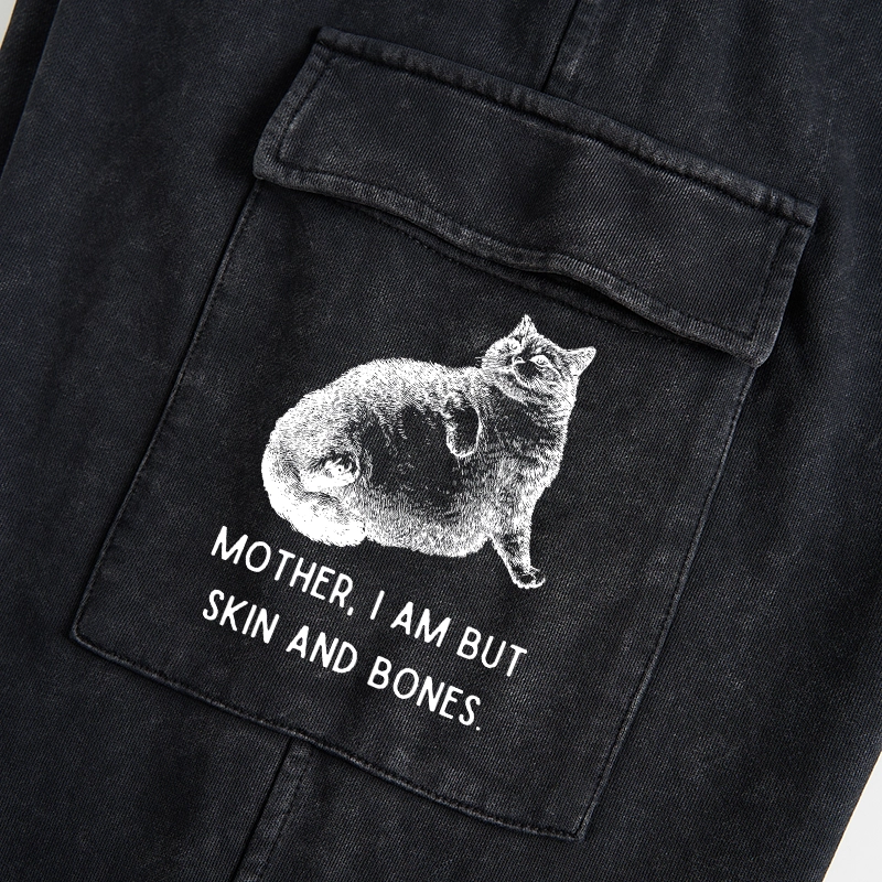 Tokyo-Tiger Skin & Bones Cat Washed Utility Sweatpants