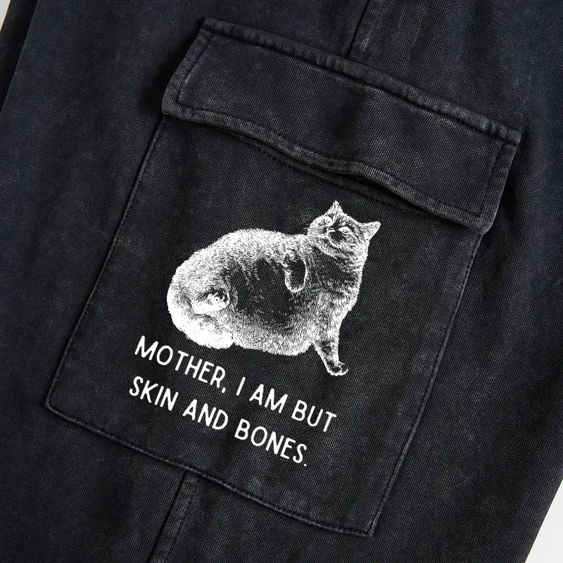 Tokyo-Tiger Skin & Bones Cat Washed Utility Sweatpants