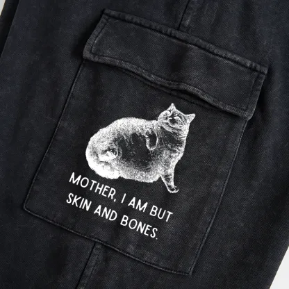 Tokyo-Tiger Skin & Bones Cat Washed Utility Sweatpants
