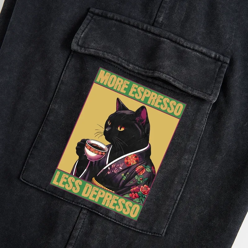 Tokyo-Tiger Up Caffeine Down Depression Washed Utility Sweatpants