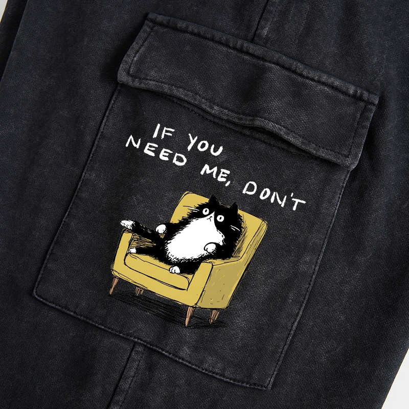 Tokyo-Tiger Unavailable Cat Washed Utility Sweatpants