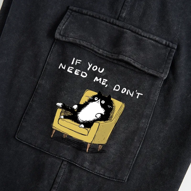 Tokyo-Tiger Unavailable Cat Washed Utility Sweatpants