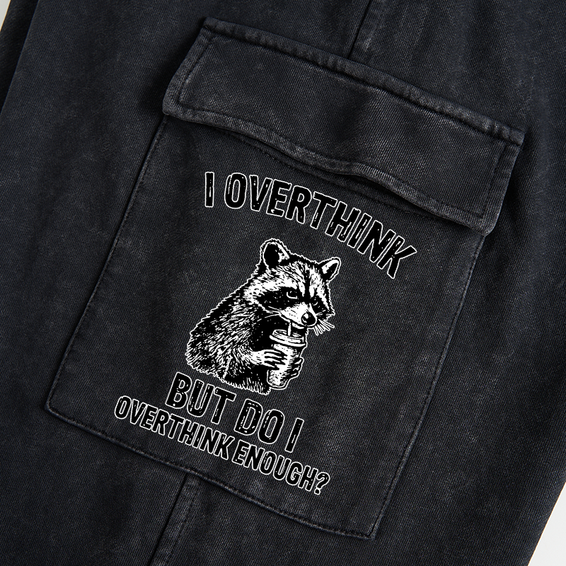 Tokyo-Tiger Constant Overthinking Washed Utility Sweatpants