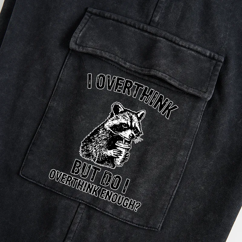 Tokyo-Tiger Constant Overthinking Washed Utility Sweatpants