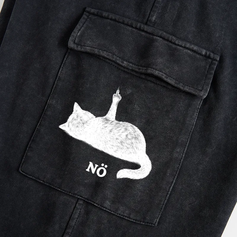 Tokyo-Tiger Cat Refused Washed Utility Sweatpants