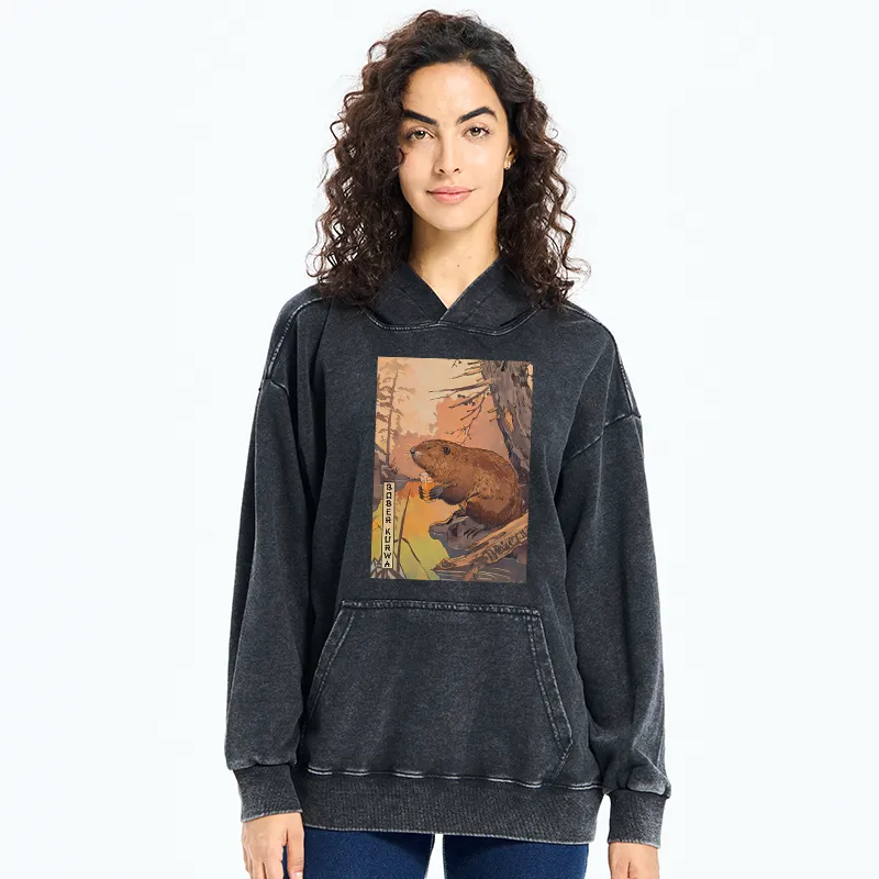 Tokyo-Tiger Beaver By The River Washed Hoodie