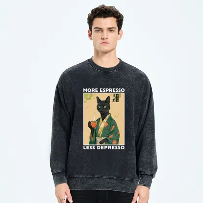 Tokyo-Tiger More Caffeine Less Sadness Washed Sweatshirt