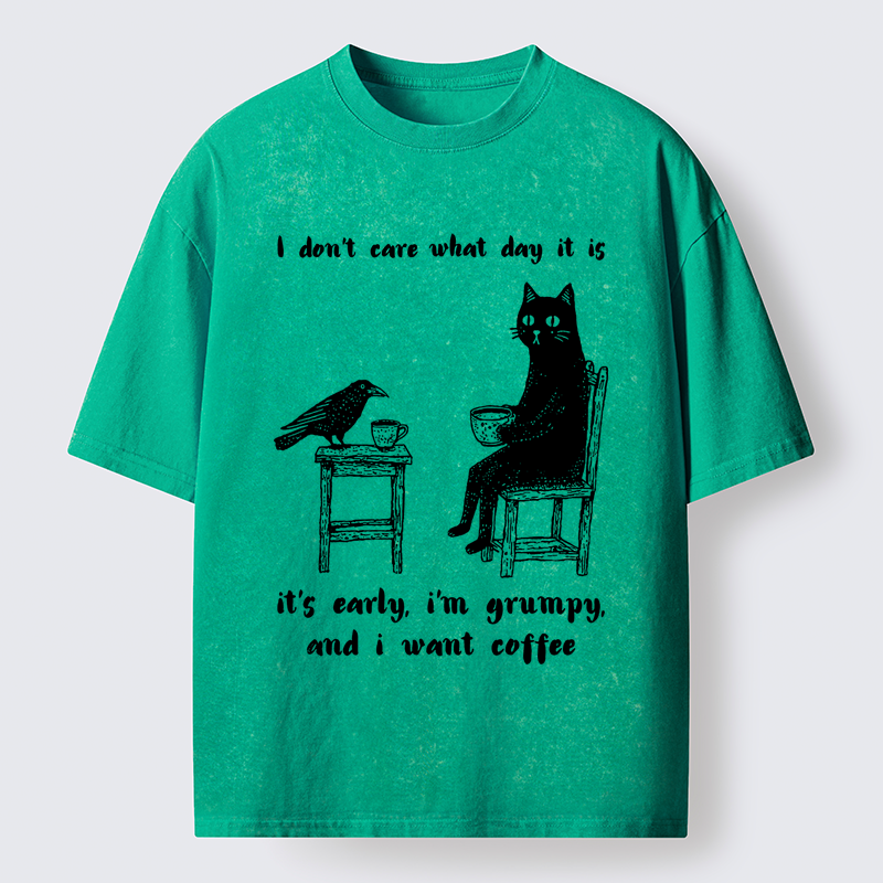 Tokyo-Tiger Early, Grumpy, Coffee Washed T-Shirt