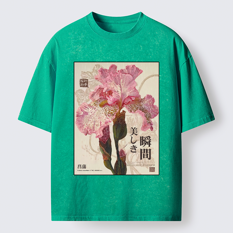 Tokyo-Tiger Iris Elegance Poster Washed T-Shirt